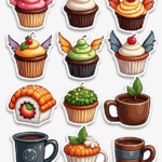 Food Art & Mini Characters - Sticker Sheet v6